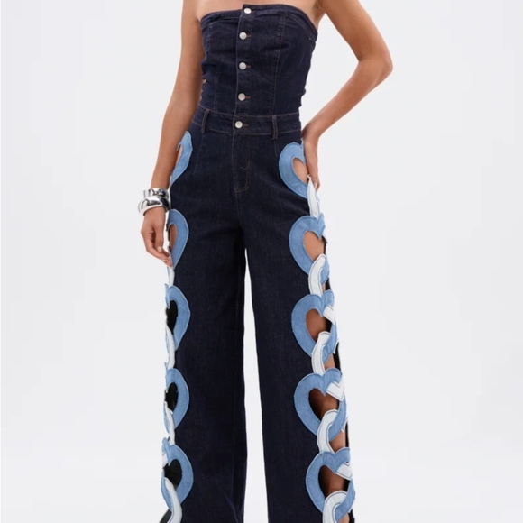 Akira HEART EYES FOR YOU DENIM JUMPSUIT - Picture 3 of 16